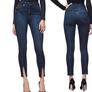 GOOD AMERICAN Good Legs Front Slit Split Hem Crop Skinny Jeans Size 14 / 32